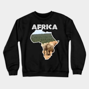 African Wildlife Continent Elephant Herd Crewneck Sweatshirt